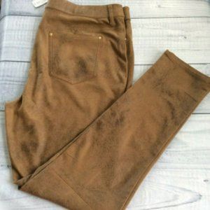 Chicos Light Brown Suede Jeggings Sz 12 (Chicos 2)